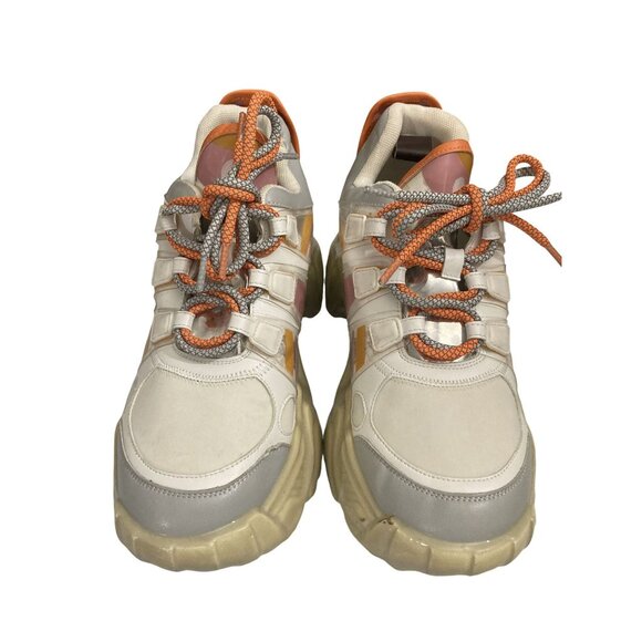 Steve Madden SPRINT-SPR107S1 Women Size 9M White Orange Gray chunky Sneaker shoe - Picture 2 of 8